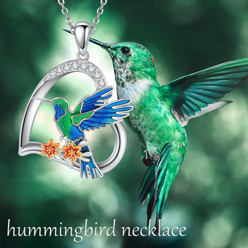 Hummingbird/Fox/Phoenix/Wolf/Owl/Otter/Giraffe/Hippo/Unicorn/Bear Necklace S925 Sterling Silver Animal Jewelry Gifts for Women