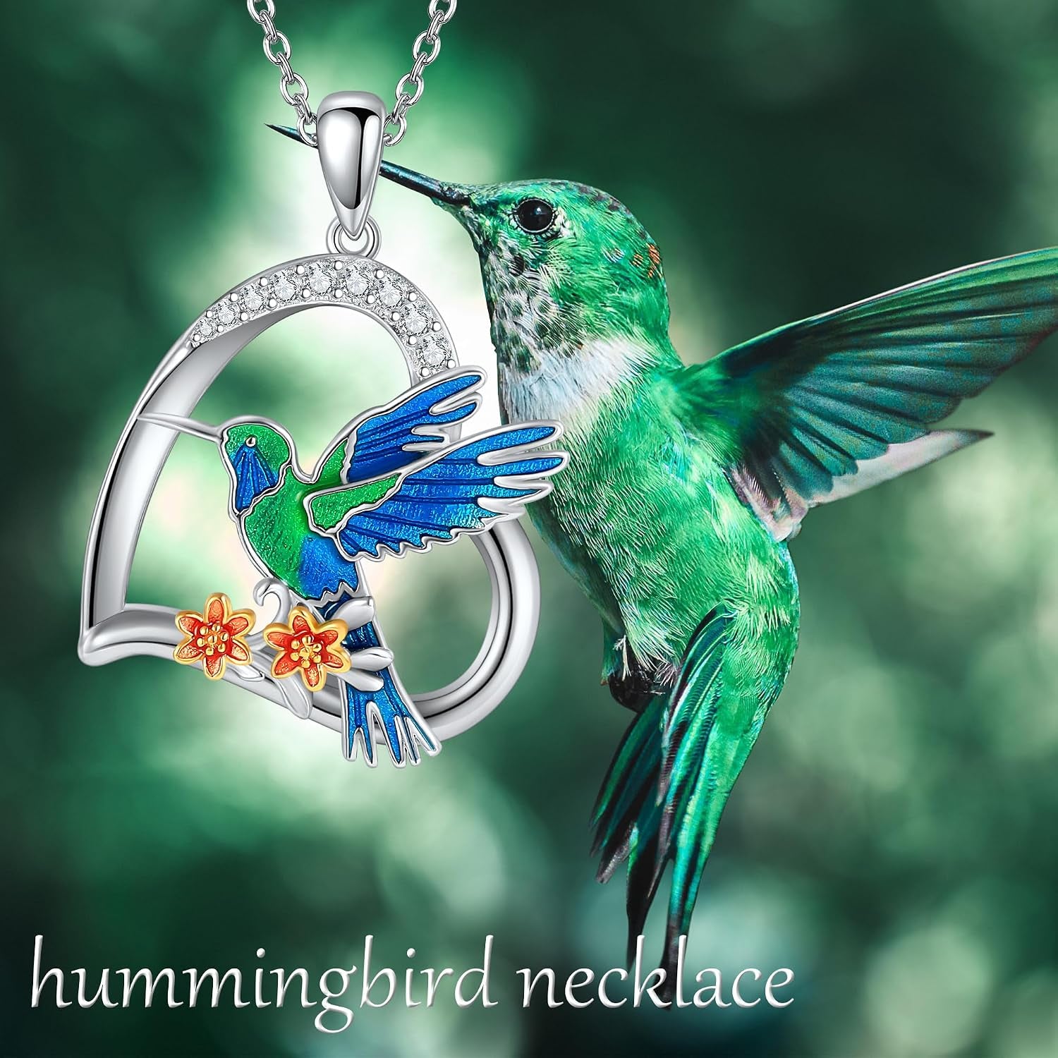 Hummingbird/Fox/Phoenix/Wolf/Owl/Otter/Giraffe/Hippo/Unicorn/Bear Necklace S925 Sterling Silver Animal Jewelry Gifts for Women