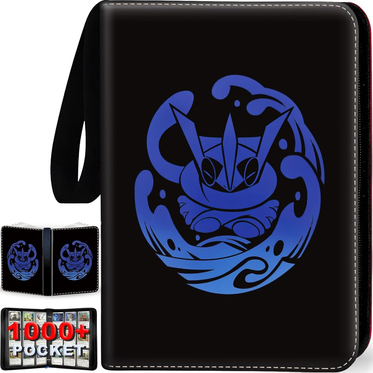 1008 Card Binder 9 Pocket Trading Card Binder with 56 Page 3-Ring Removable Sleeves, High Storage Waterproof Card Holder Collection Card Album Carrying Organizer Case for MTG TCG Cards - Double Dragon